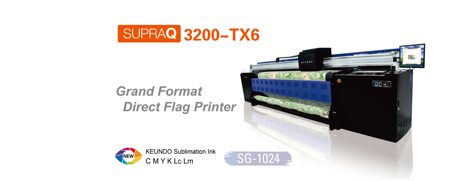 SUPRAQ 3200 -TX6 3.2m Grand Format Dye Sublimation System With Six SG-1024 Print Heads